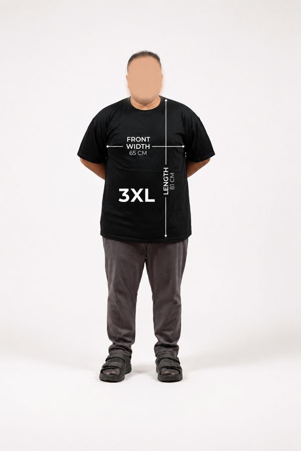 Size 3XL on a 169 cm model, loose fit